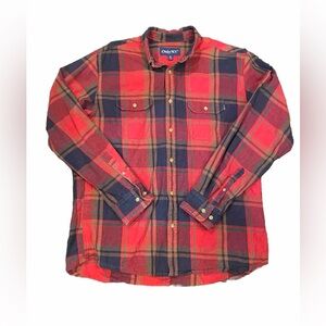 Only NY Red Plaid Flannel Button Down Size XL